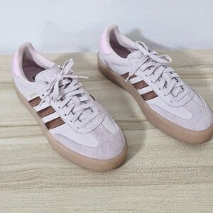 Adidas Samba Putty Mauve/brown Platform Sneakers Womens Size 10.5